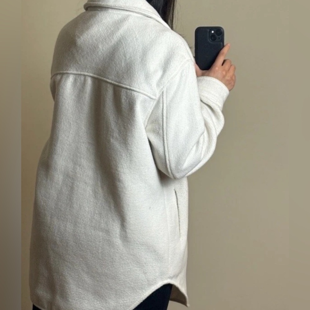 RDI Cream Textured Oversized Shacket – Women’s Size Small - Picture 3 of 15